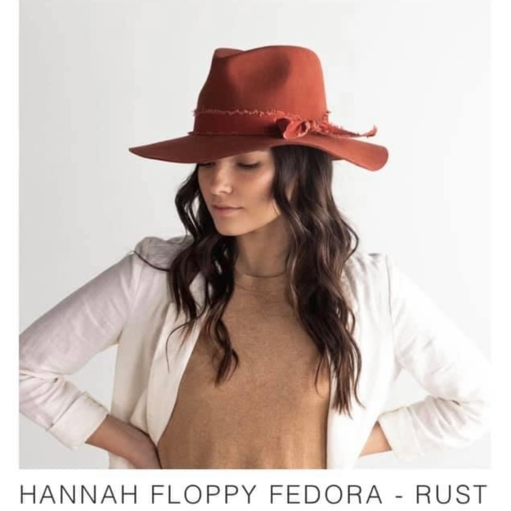 Gigi Pip Hannah Felt Fedora hat in rust